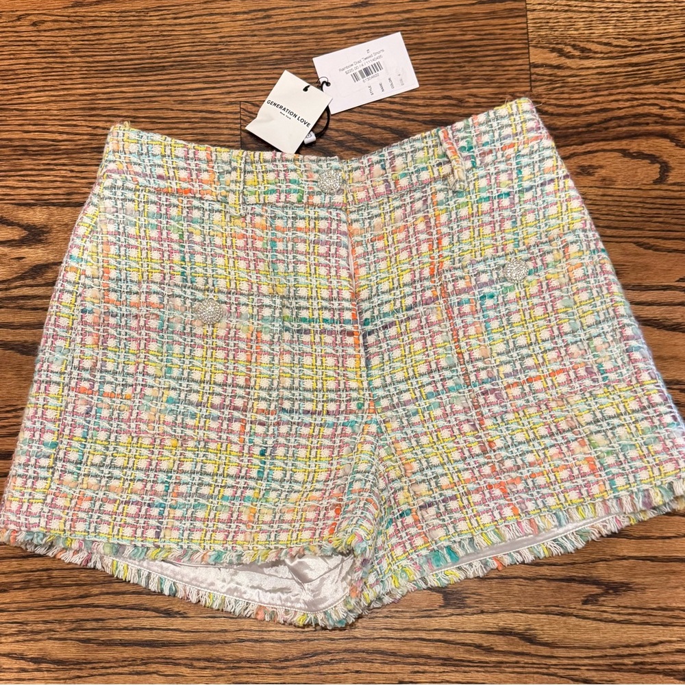 Rainbow Tweed Generation Love Diaz Shorts Sz 4 New With Tags - Picture 7 of 16